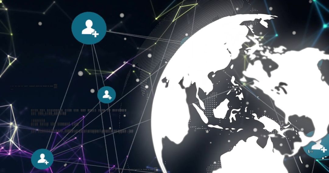 Global Connectivity Network with Stylized Digital Globe