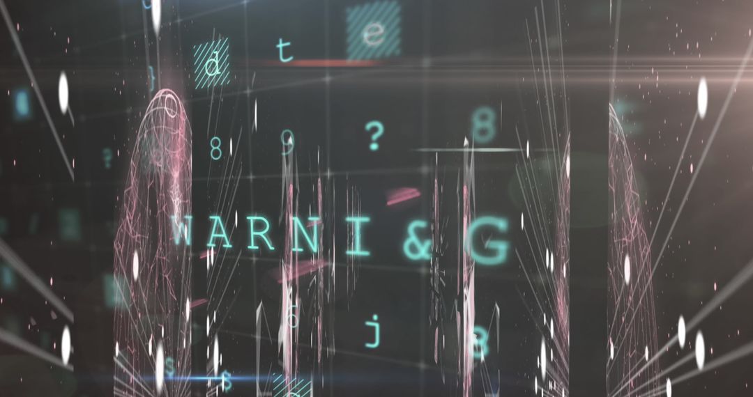 Futuristic Streaming Text with Digital Glitch Effects