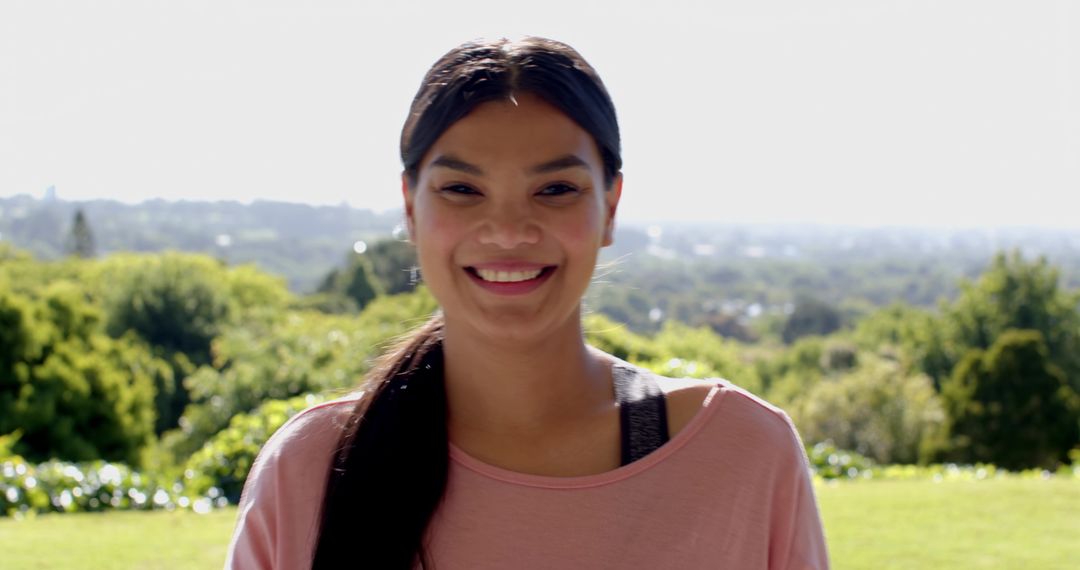 Joyful Woman Enjoying Outdoor Fitness in Nature