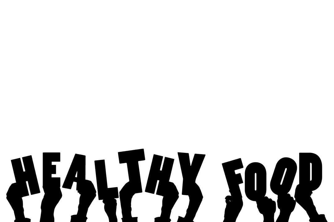 Hands Holding Healthy Food Text on Transparent Background