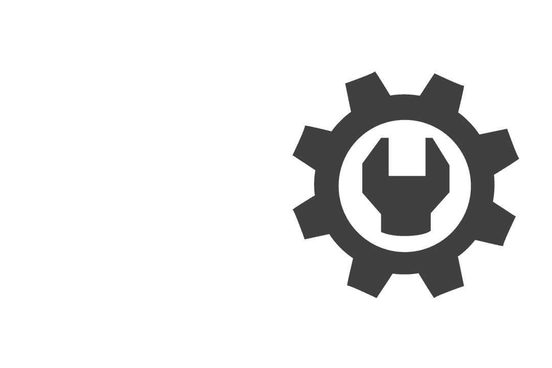 Black Gear with Key Inside on Transparent Background