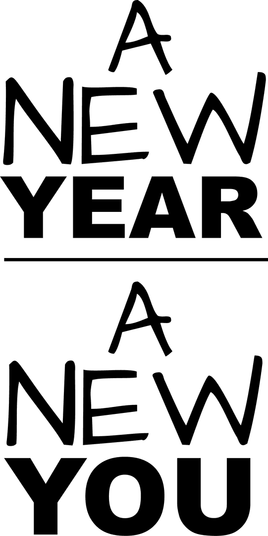 Inspirational Transparent New Year Motivational Text Design