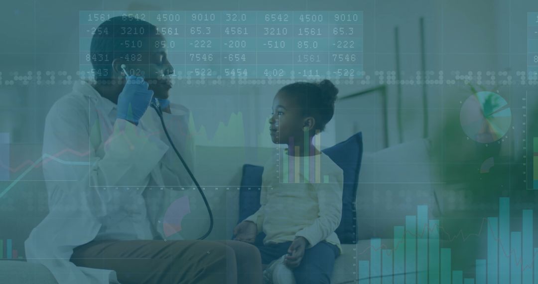 Pediatrician Demonstrates Stethoscope Use to Curious Child in Clinic