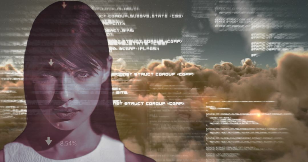 Blending Humanity with Digital Realm: Portrait with Data Graphics