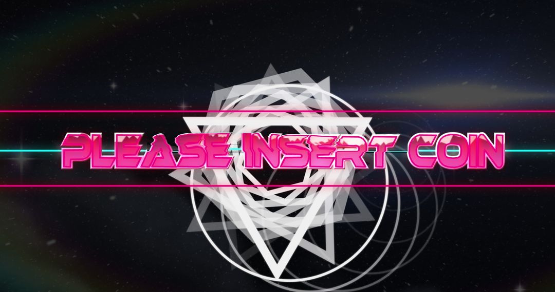 Retro Futuristic Please Insert Coin Graphic Design