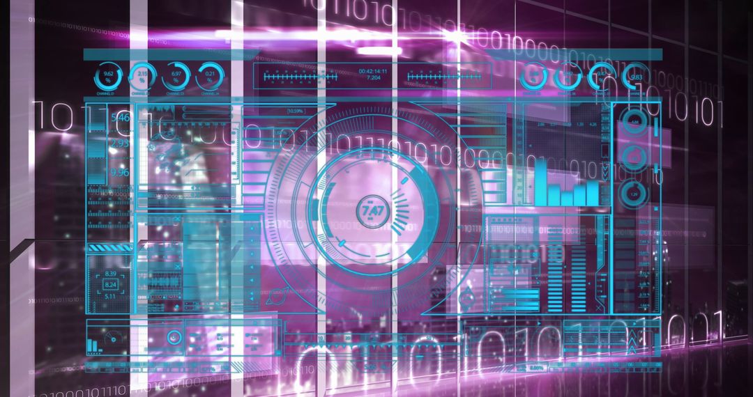 Futuristic Digital Interface Displaying Data