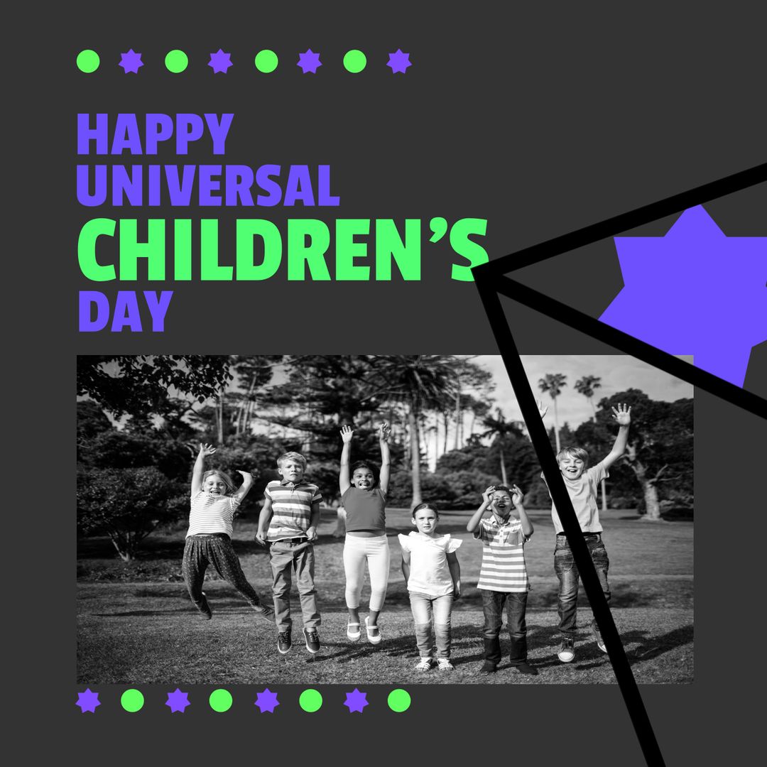 Happy Universal Children's Day Celebration with Diverse Children