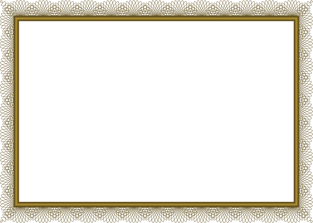 Elegant Decorative Gold Frame on Transparent Background