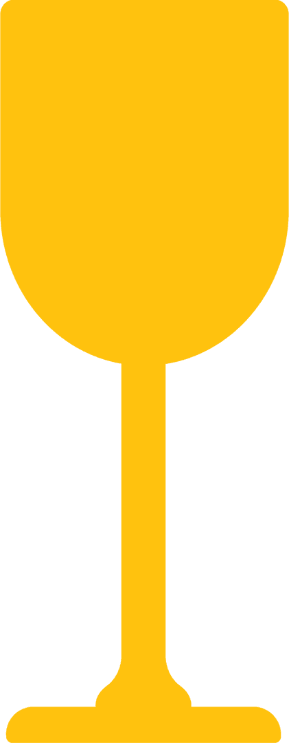 Yellow Wine Glass Vector on Transparent Background