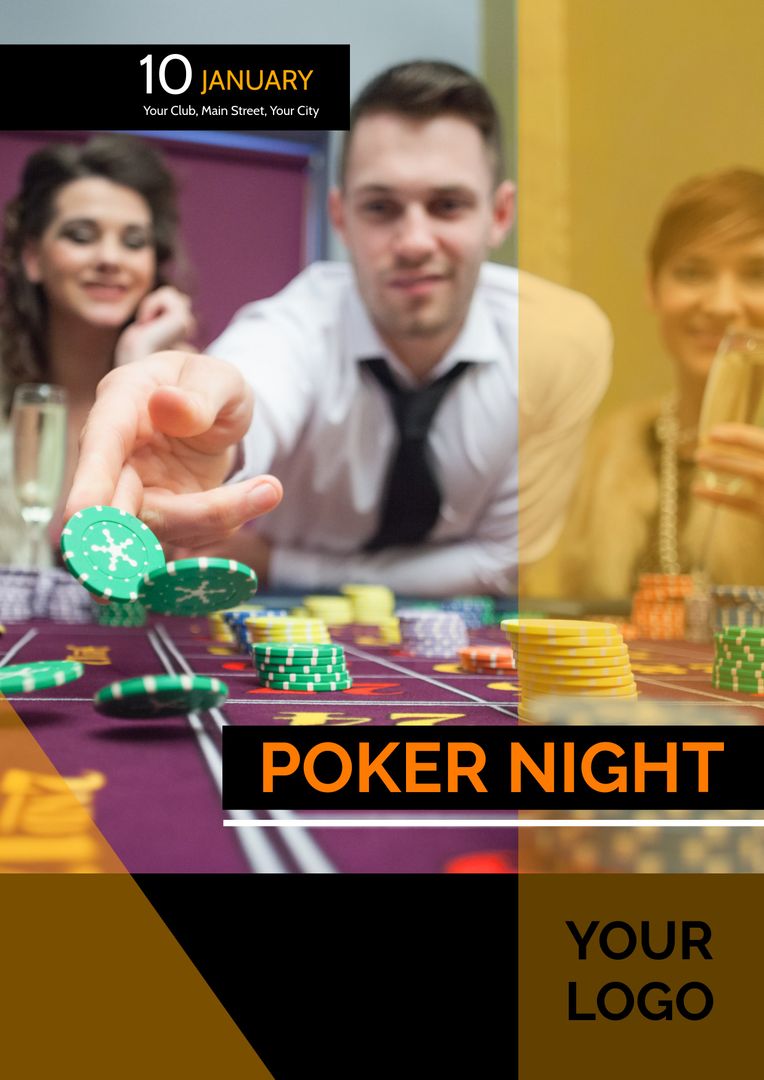 Dynamic Poker Night Event Flyer Template for Casino Events and Game Invitations - Download Free Stock Templates Pikwizard.com