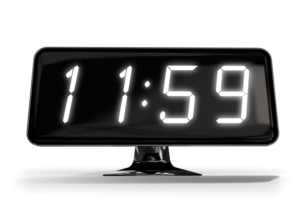 Digital Alarm Clock Displaying 11:59 on Transparent Background - Download Free Stock Images Pikwizard.com