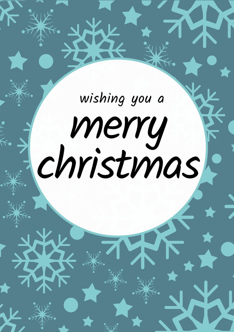 Whimsical Merry Christmas Card with Snowflake Pattern