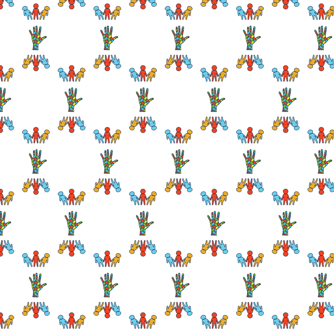 Festive Transparent Human Pair Pattern on Solid Background