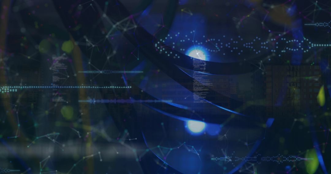 Futuristic Digital Network with Glowing Academia Connections