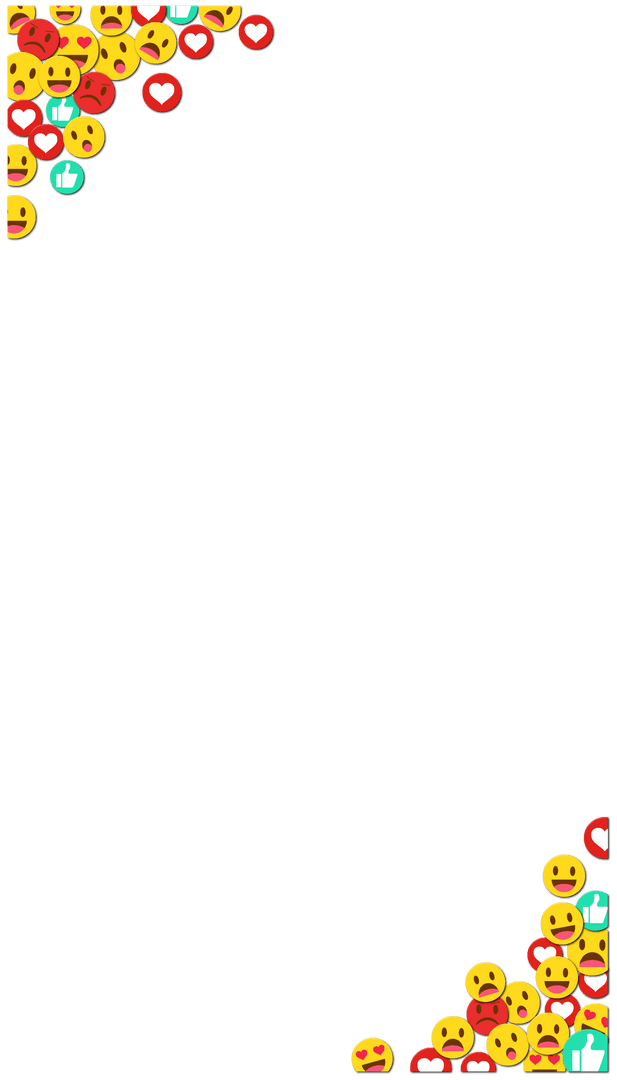 Colorful Digital Reaction Emojis on Transparent Background