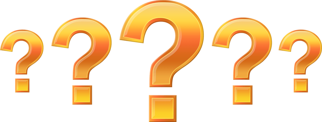 Transparent Vibrant Question Marks on White Background
