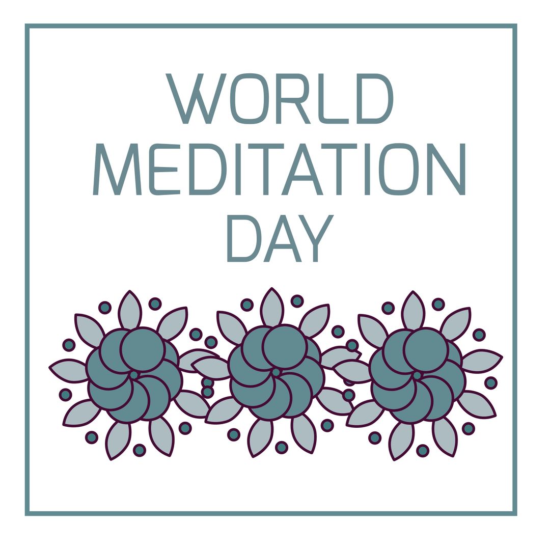World Meditation Day Floral Design with Copy Space