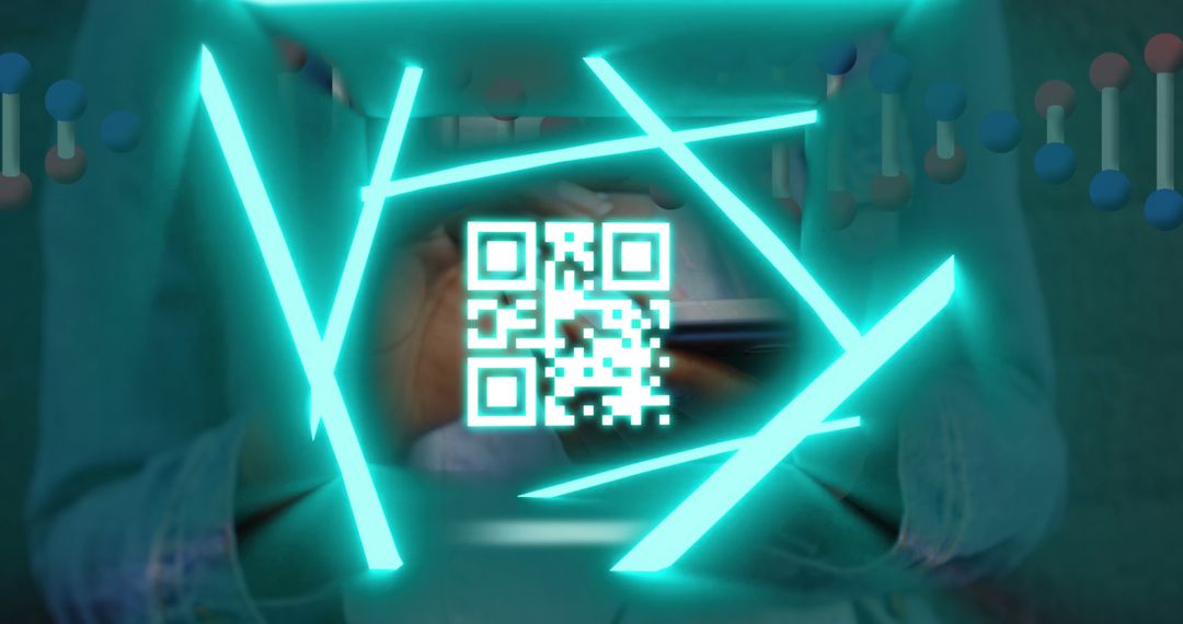 Futuristic Hands Scanning QR Code with Digital Interface Hologram - Free Images, Stock Photos and Pictures on Pikwizard.com