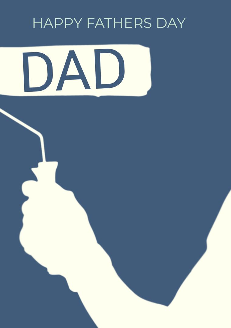 Happy Father's Day With Painter Holding Roller Brush - Download Free Stock Templates Pikwizard.com