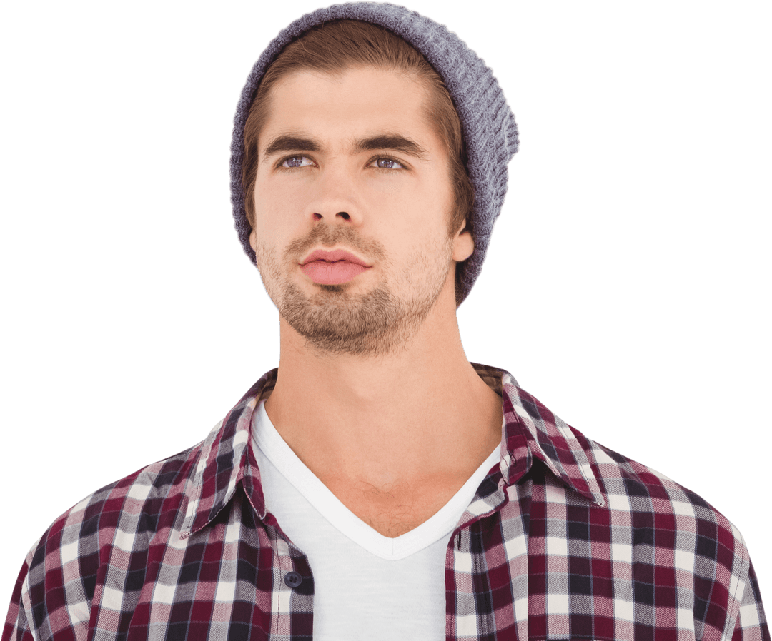 Confident Hipster Man with Transparent Background