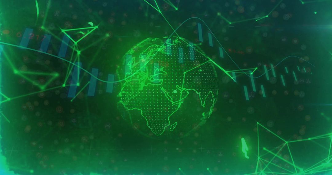 Digital Holographic Globe and Data Visualization in Futuristic Cyberspace