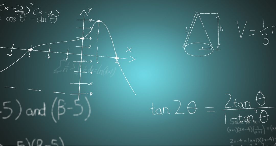Mathematical Formulas on Blue Backdrop