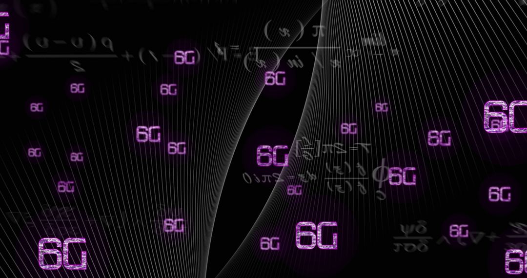 Futuristic 6G Technology Conceptual Background with Digital Data