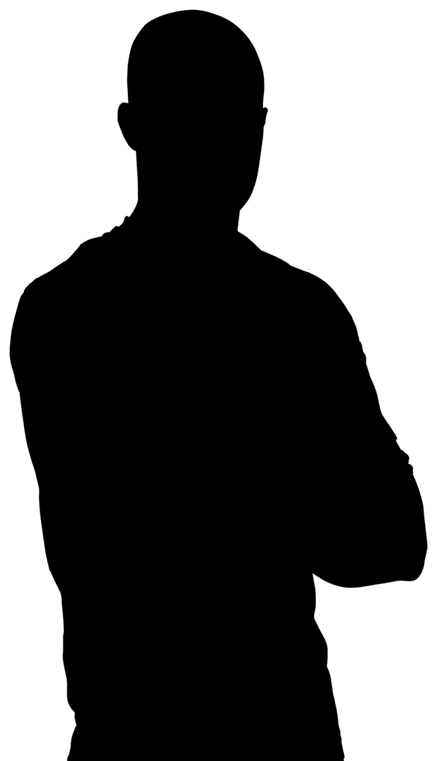 Man Silhouette with Arms Crossed Transparent Vector