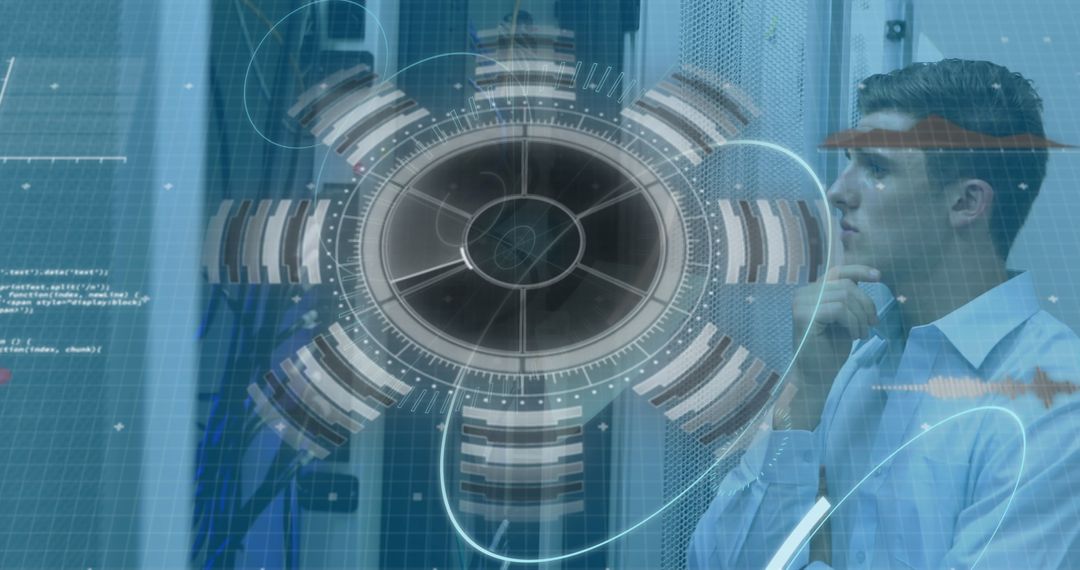 IT Engineer Observing Data Processing in 5G Environment