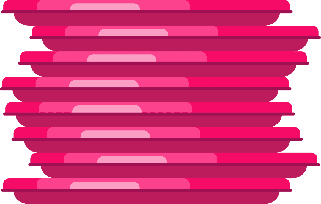 Stacked Pink Rounded Rectangles on Transparent Background