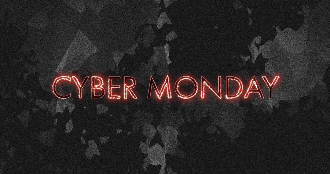 Fiery Cyber Monday Text Over Distressed Black Background