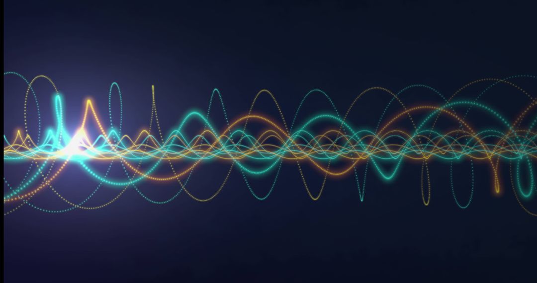 Abstract Neon Waves on Dark Background Concept