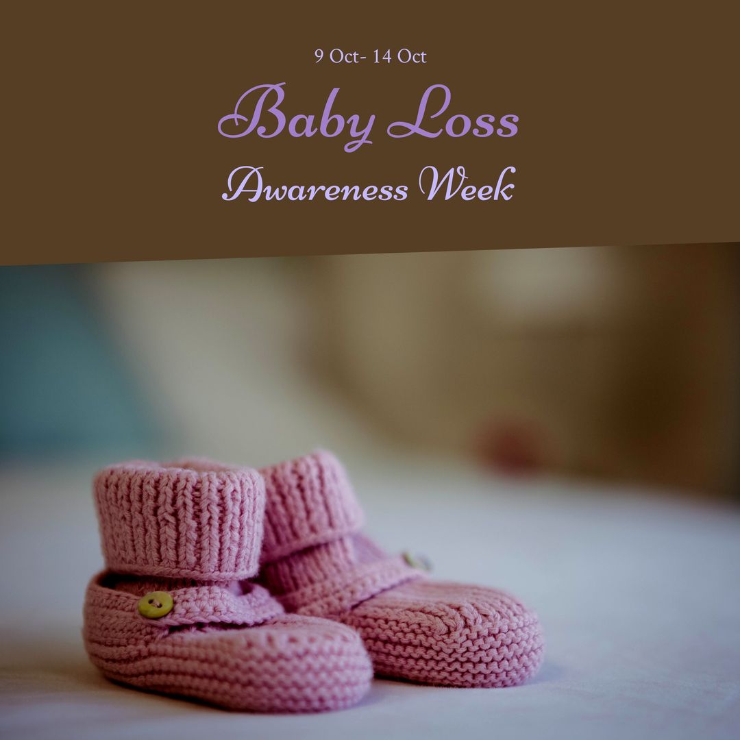 Baby Loss Awareness Week Poster with Pink Baby Shoes - Download Free Stock Templates Pikwizard.com