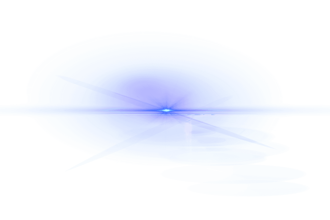 Abstract Blue Shape with Light Flare on Transparent Background