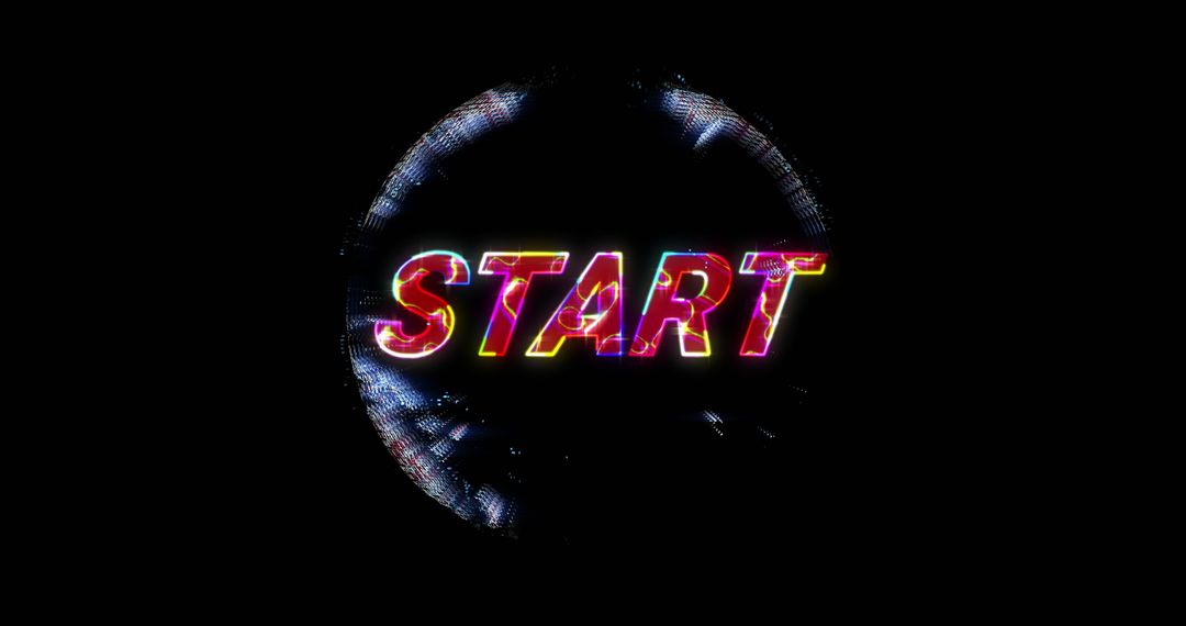 Glowing Start Text with Digital Globe Theme