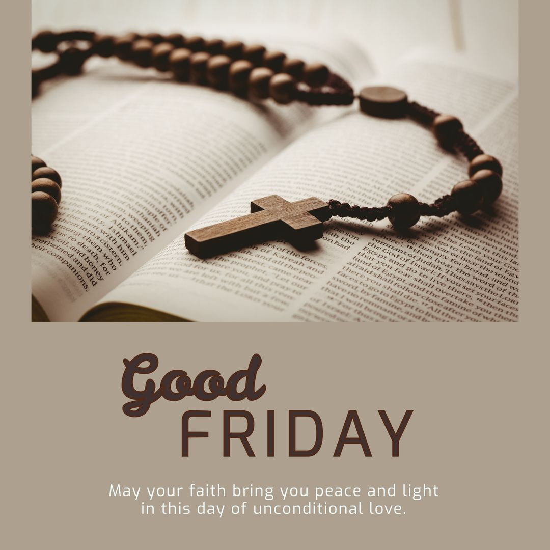 Good Friday Devotion with Rosary and Open Bible