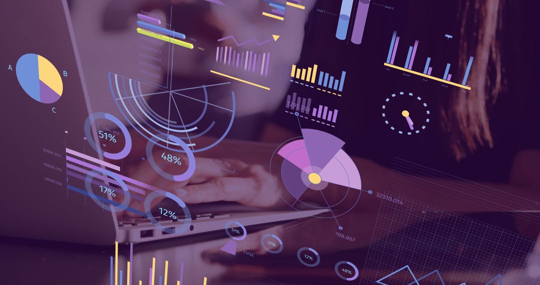 Digital Financial Analysis and Data Visualization Technology Concept