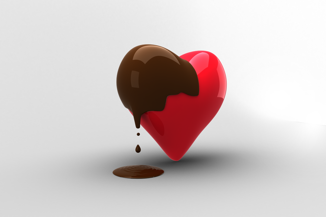 Red Heart Dipped in Melting Chocolate with Transparent Background - Download Free Stock Images Pikwizard.com