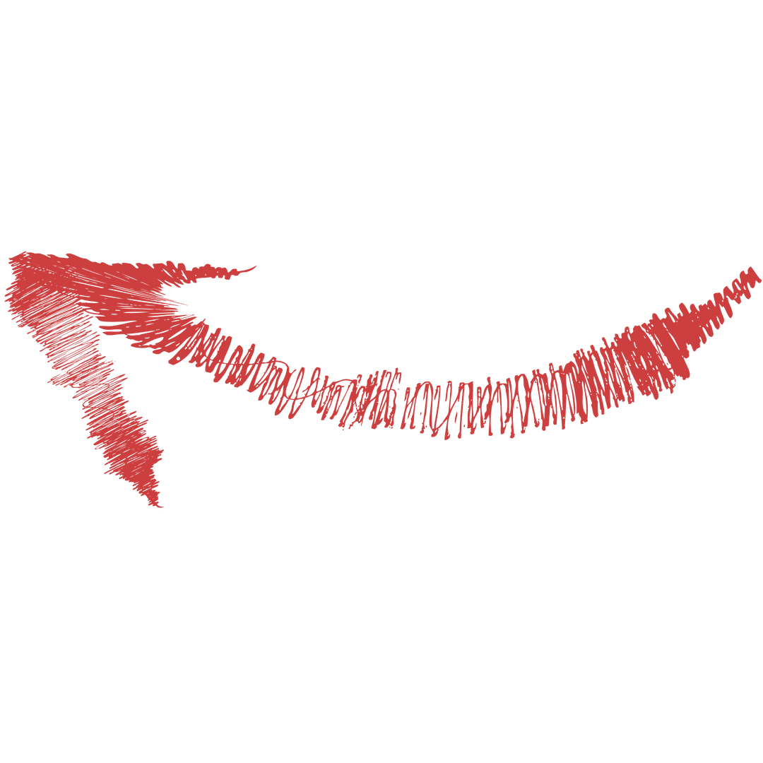 Curved Red Arrow on Transparent Background PNG