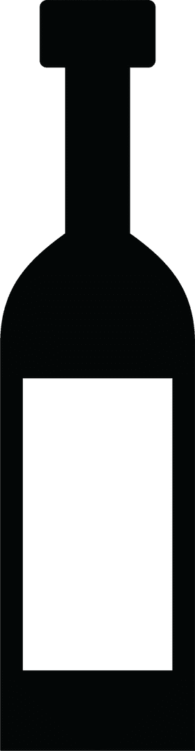 Transparent Wine Bottle Illustration with Blank Label Design