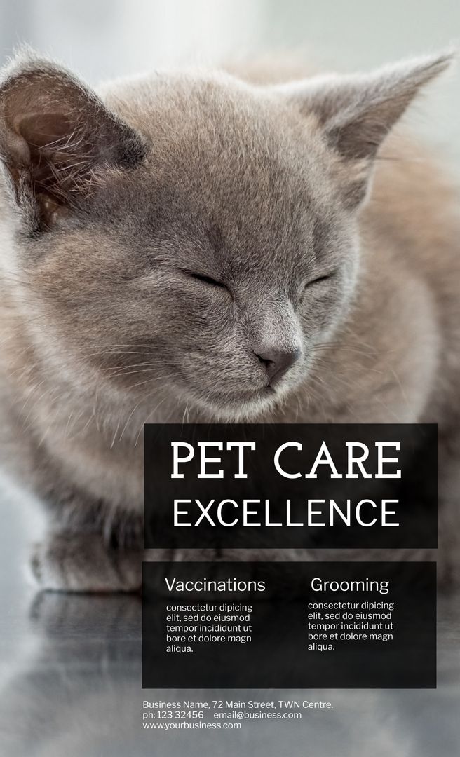 Serene Cat Promoting Trustworthy Pet Care Services