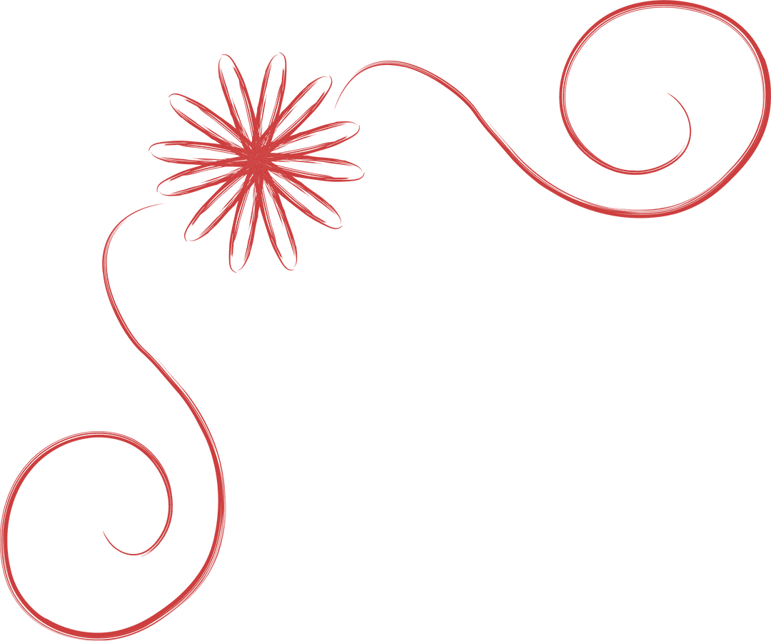 Red Decorative Motif with Copy Space on Transparent Background