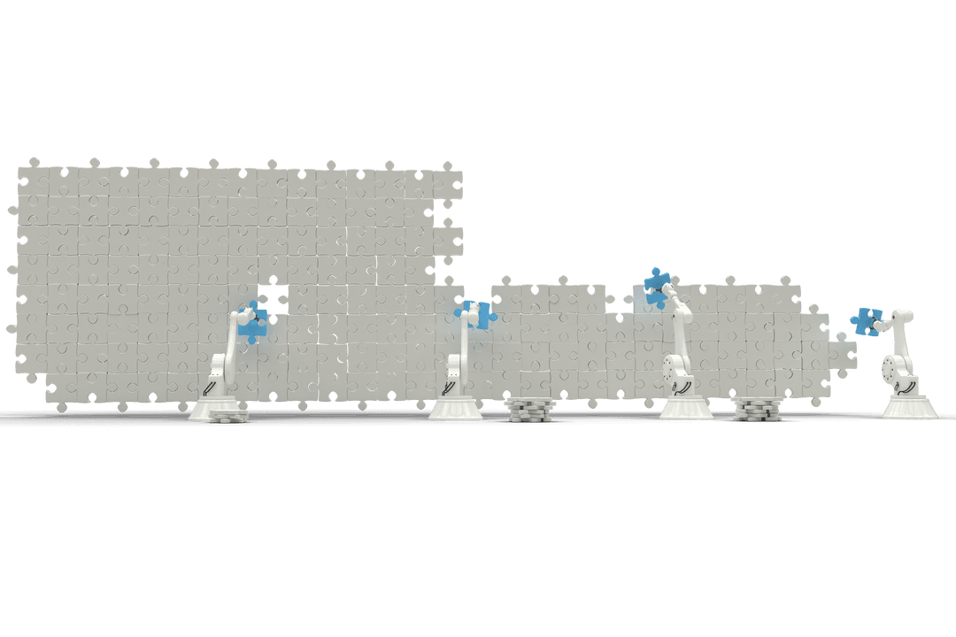 Robotic Arms and Puzzles on Transparent Background