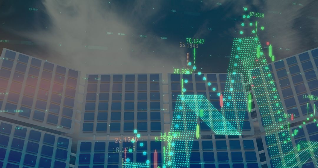 Global finance and environment concept with solar panels