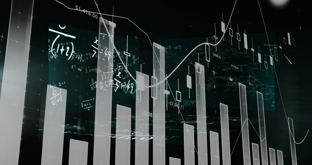 Digital Interface with Data Analysis Graphics and Equations - Free Images, Stock Photos and Pictures on Pikwizard.com