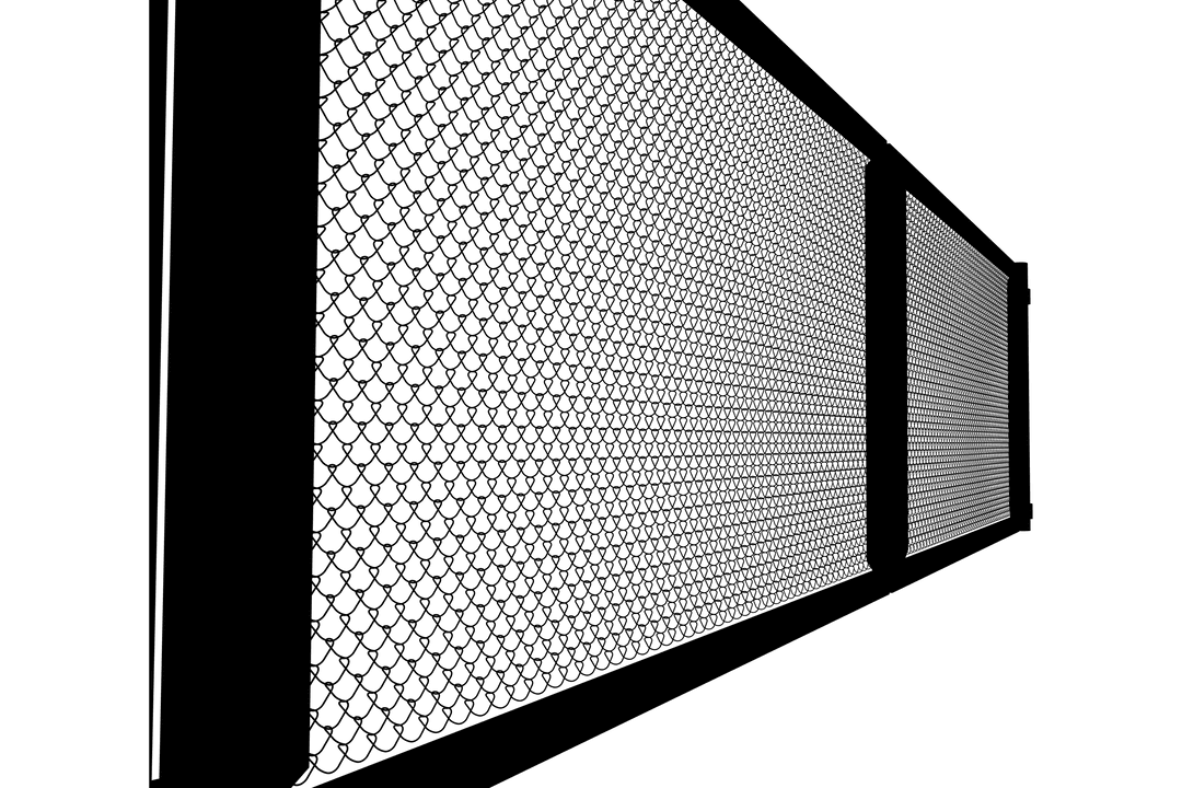 Wired Fence Illustration on Transparent Background