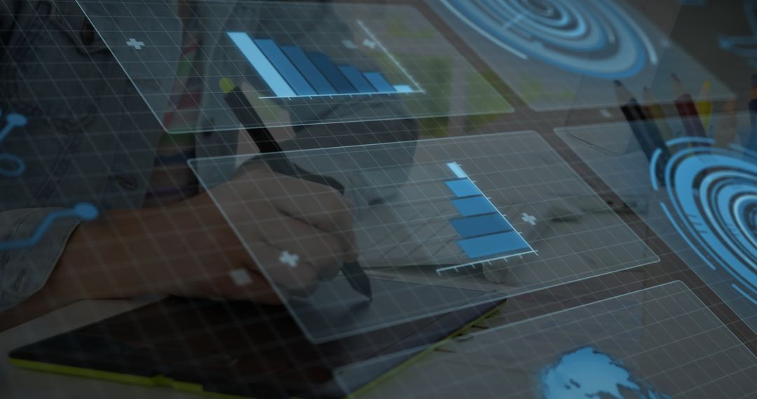 Digital Artist Crafting Data Visualizations in Modern Workspace