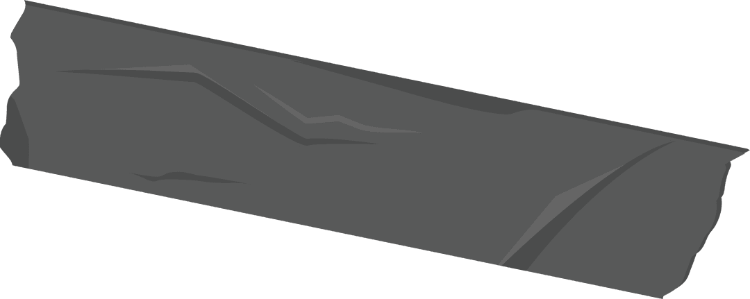 Floating Dark Grey Geometric Slab on Transparent Background