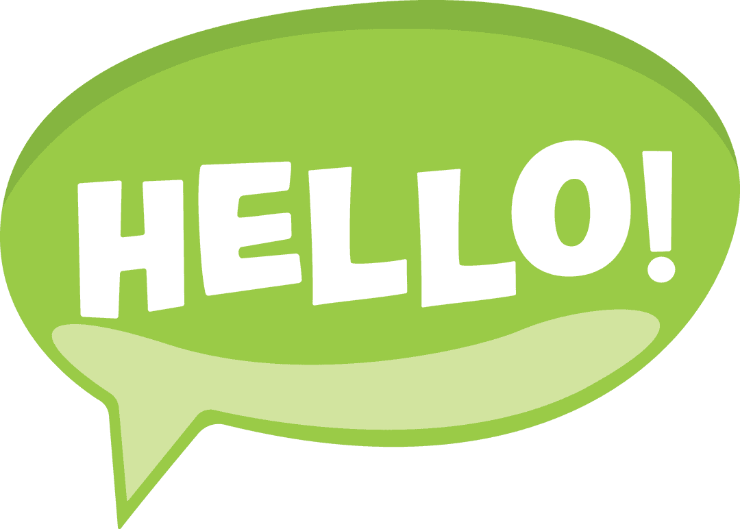 Hello Messaging Bubble on Transparent Background