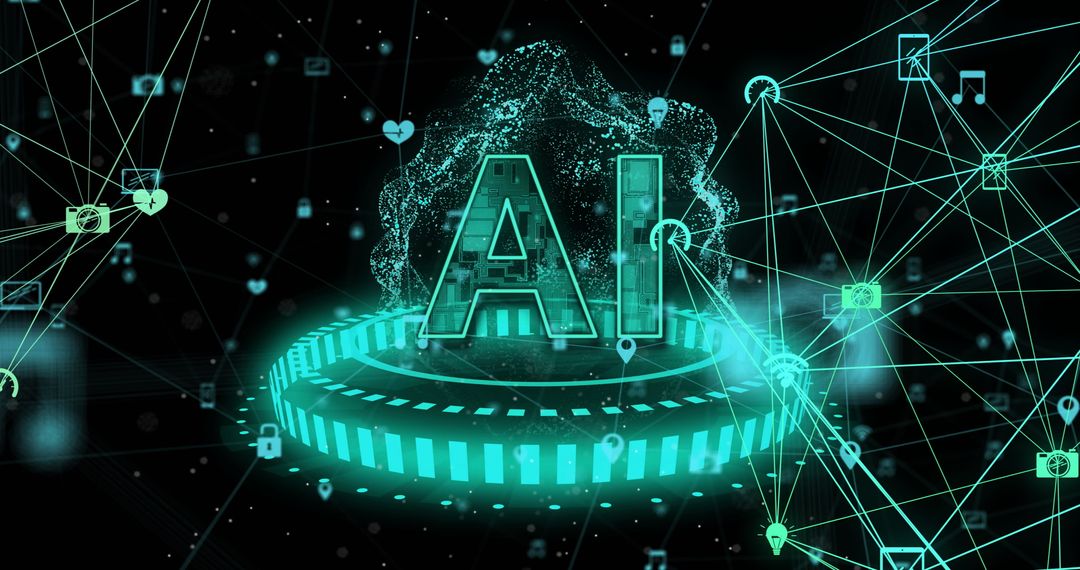 AI Concept with Global Network and Data Processing